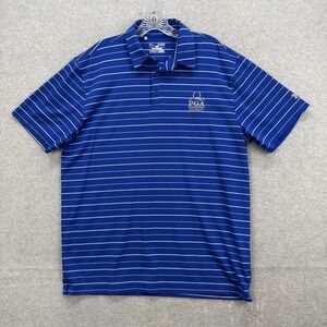 PGA Championship Quail Hollow Striped Golf Polo Mens XL Blue Stripe Under Armour
